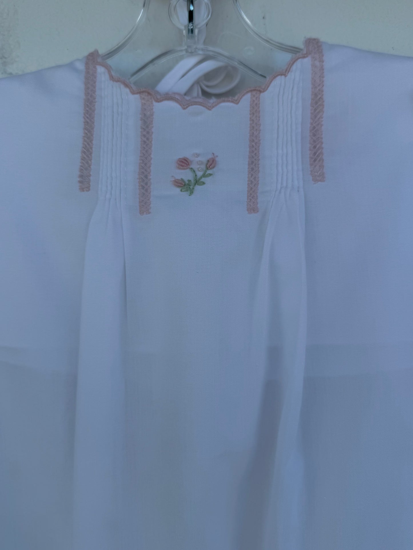 Embroidered Daygown & Bonnet - Bitty Flowers