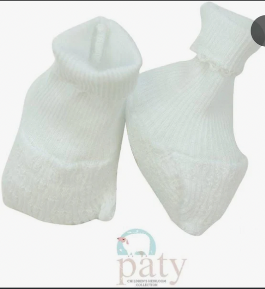 Paty White Knit Booties