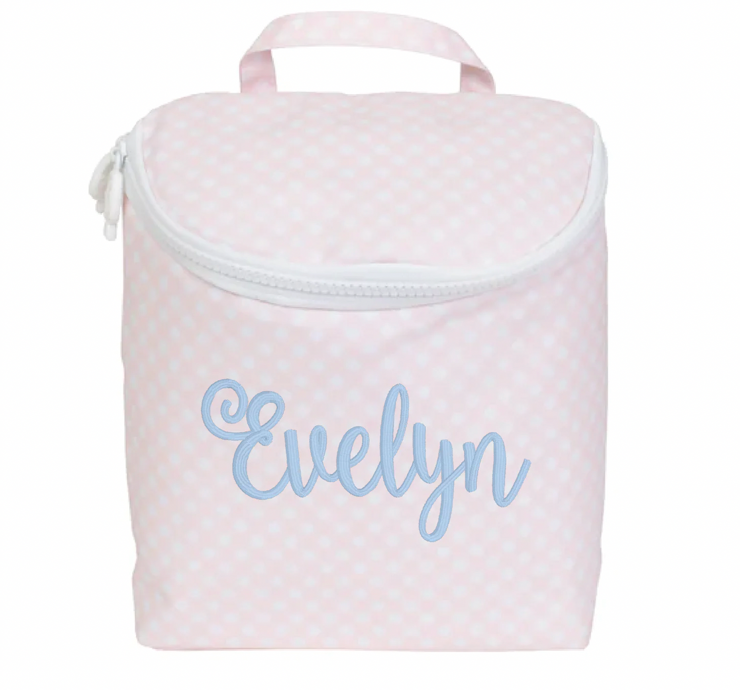 Apple of My Isla Pink Gingham Bottle Bag