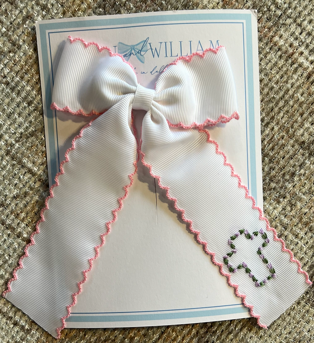 Floral Cross Tail Bow