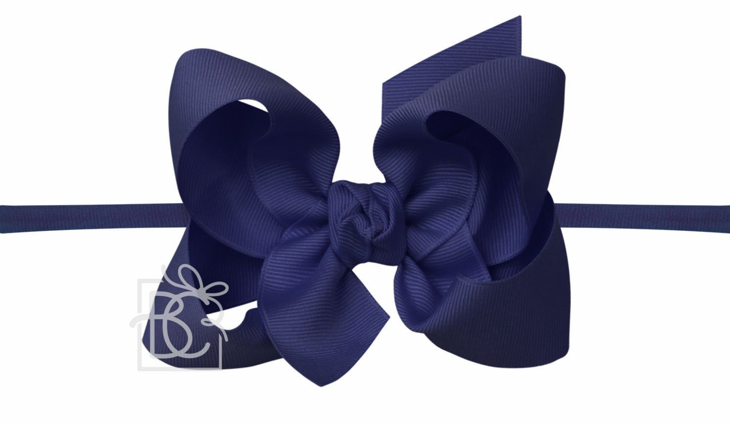 Pantyhose Headband With Signature Grosgrain Bow - LARGE