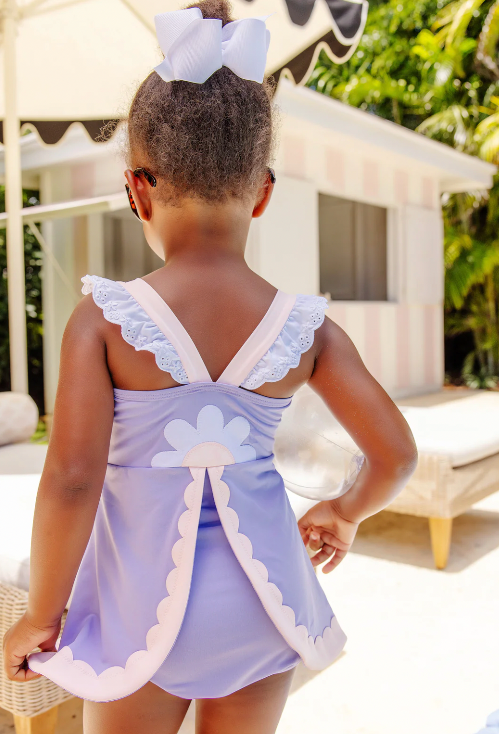 Sanctuary Scallop Swimsuit - Lauderdale Lavender with Palm Beach Pink