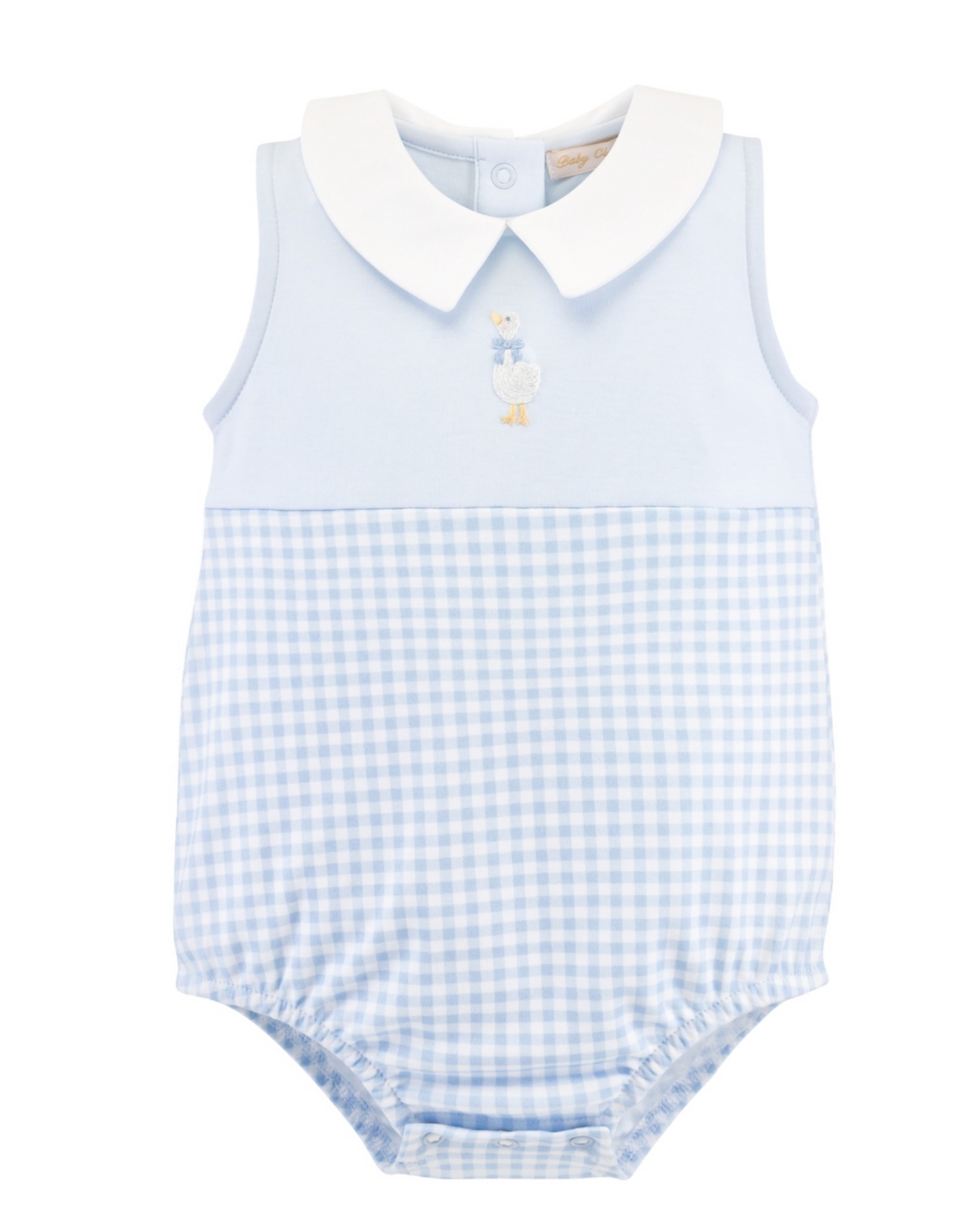 Blue Gingham Hand Embroidered Goose Bubble