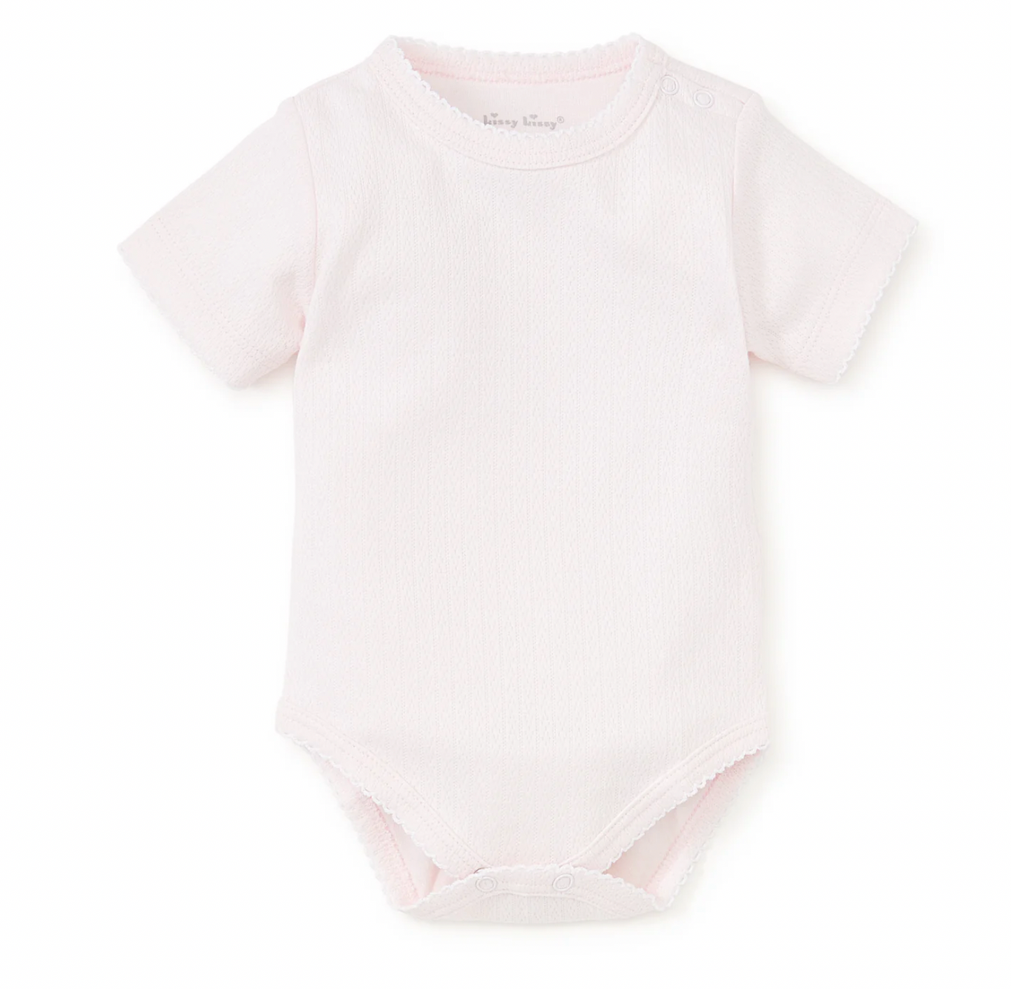Kissy Kissy- Pointelle Pink Short Sleeve Bodysuit
