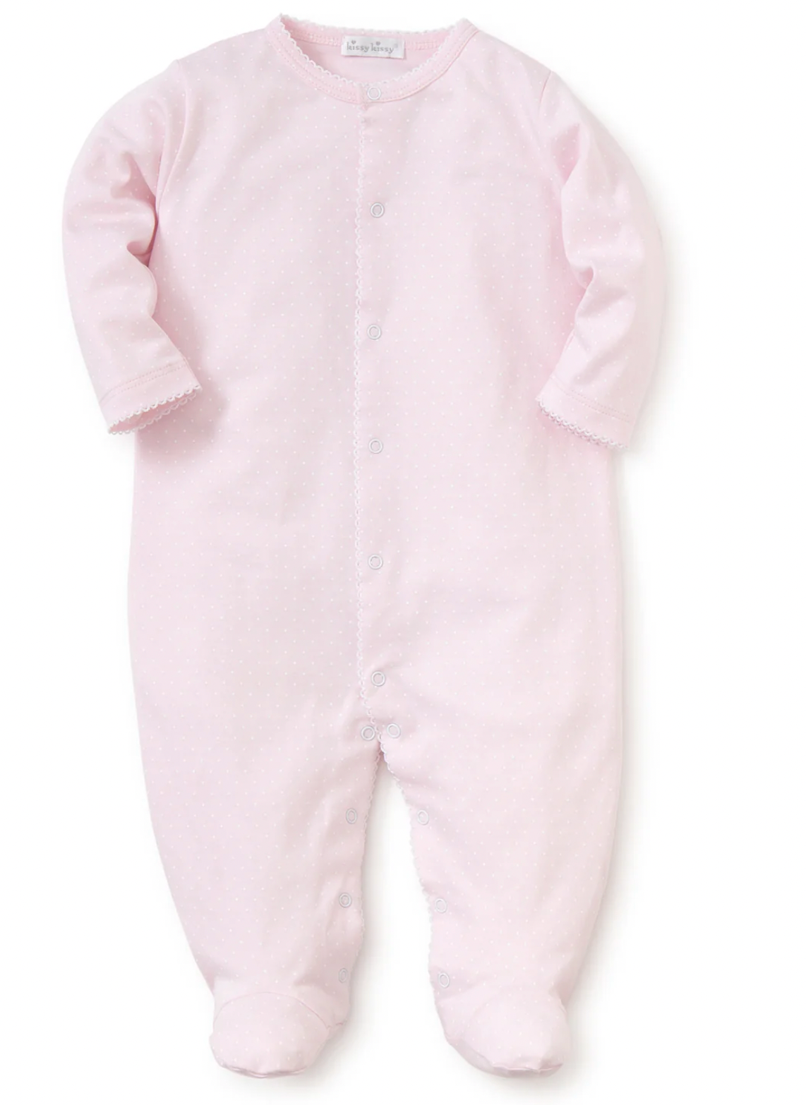 Pink/White New Kissy Dots Print Footie