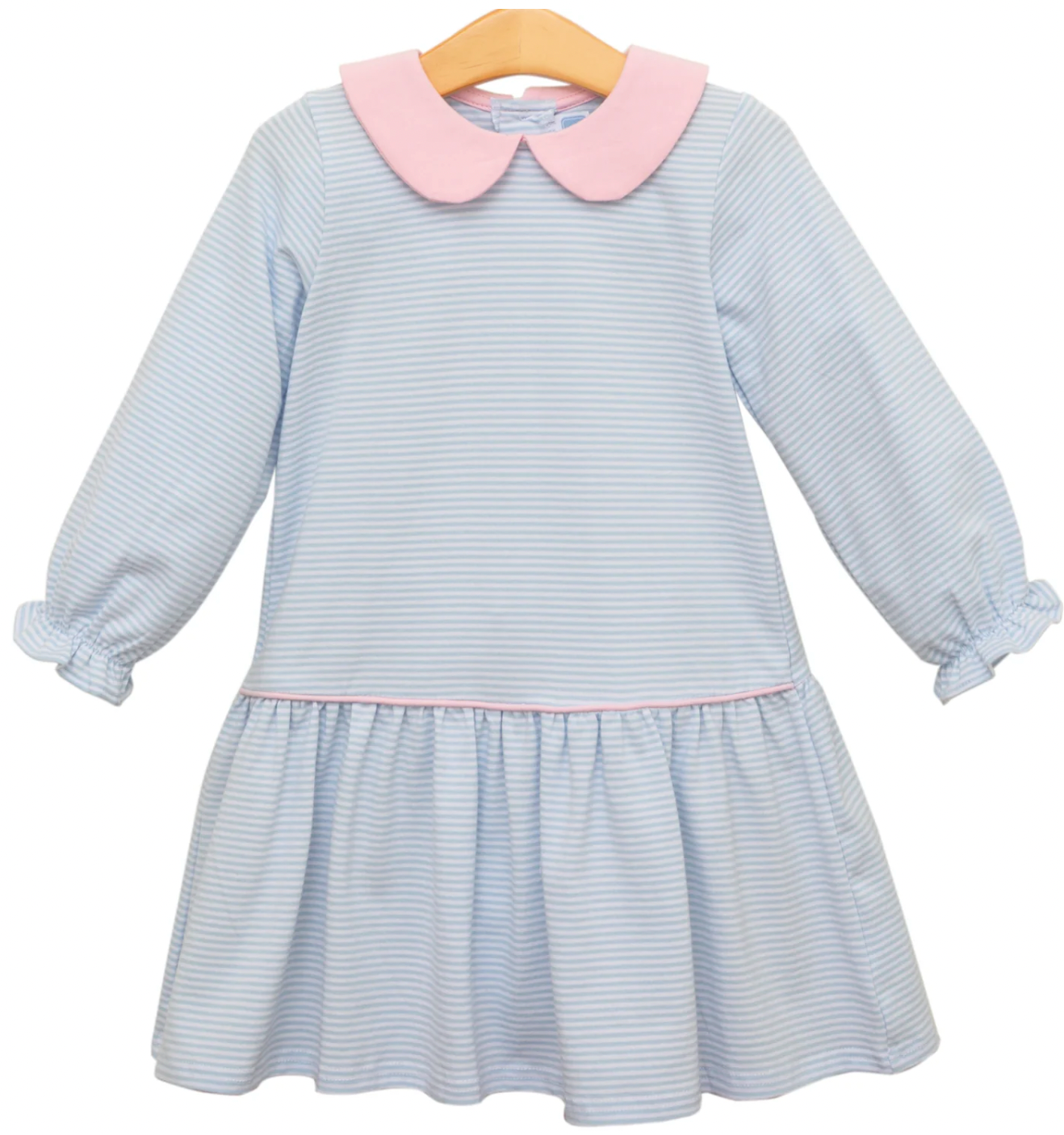 Katherine Dress - Light Blue Stripe/Light Pink