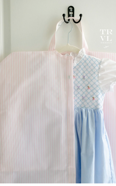 GARMENT BAG - PIMLICO STRIPE PINK