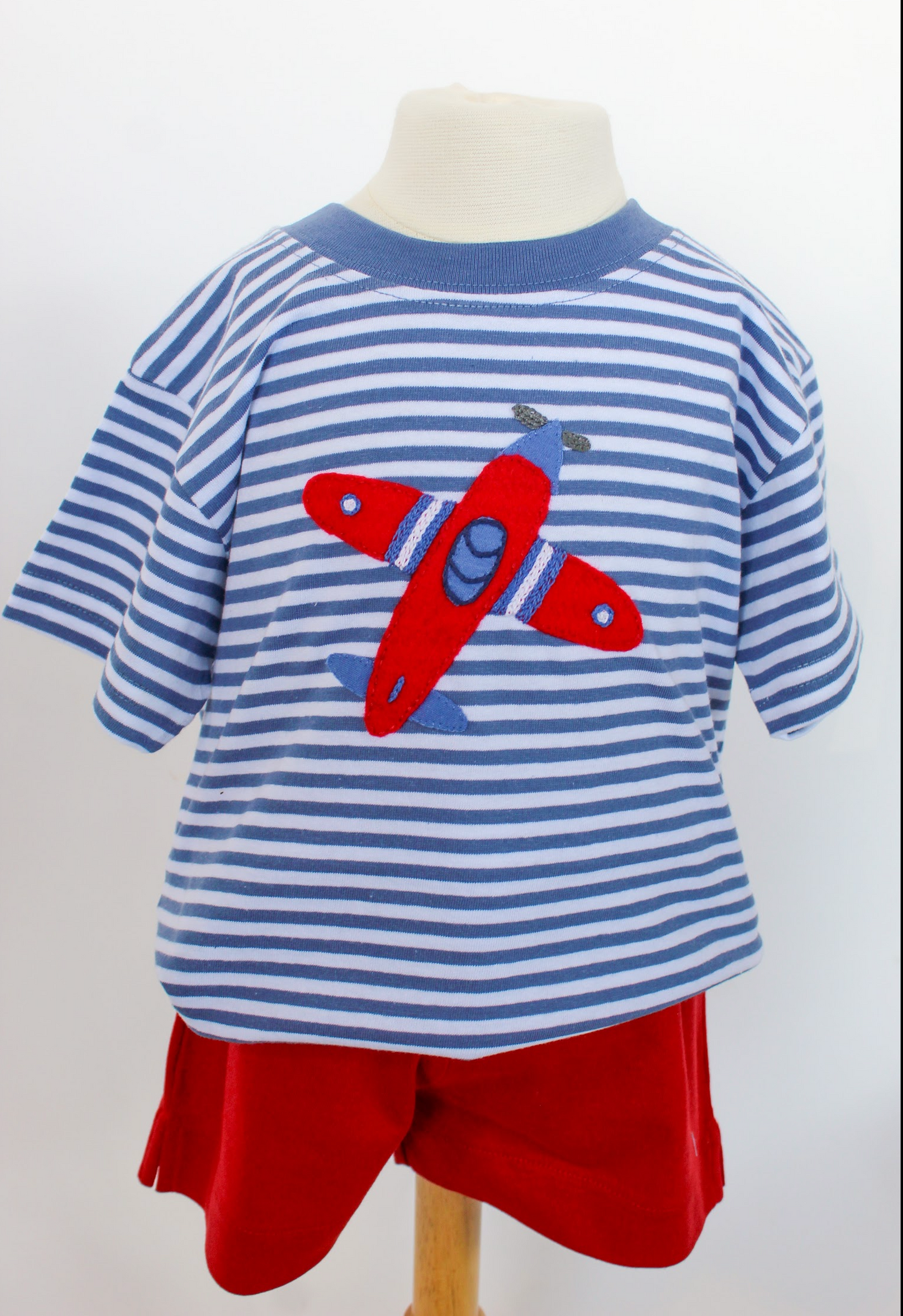 Airplane Blue/White Striped Shirt