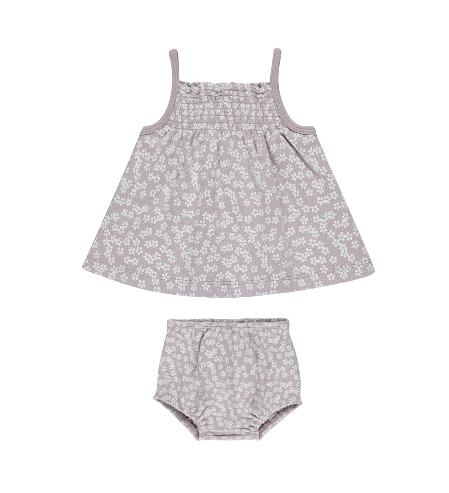 Smocked Tank + Bloomer Set || Lavender Ditsy