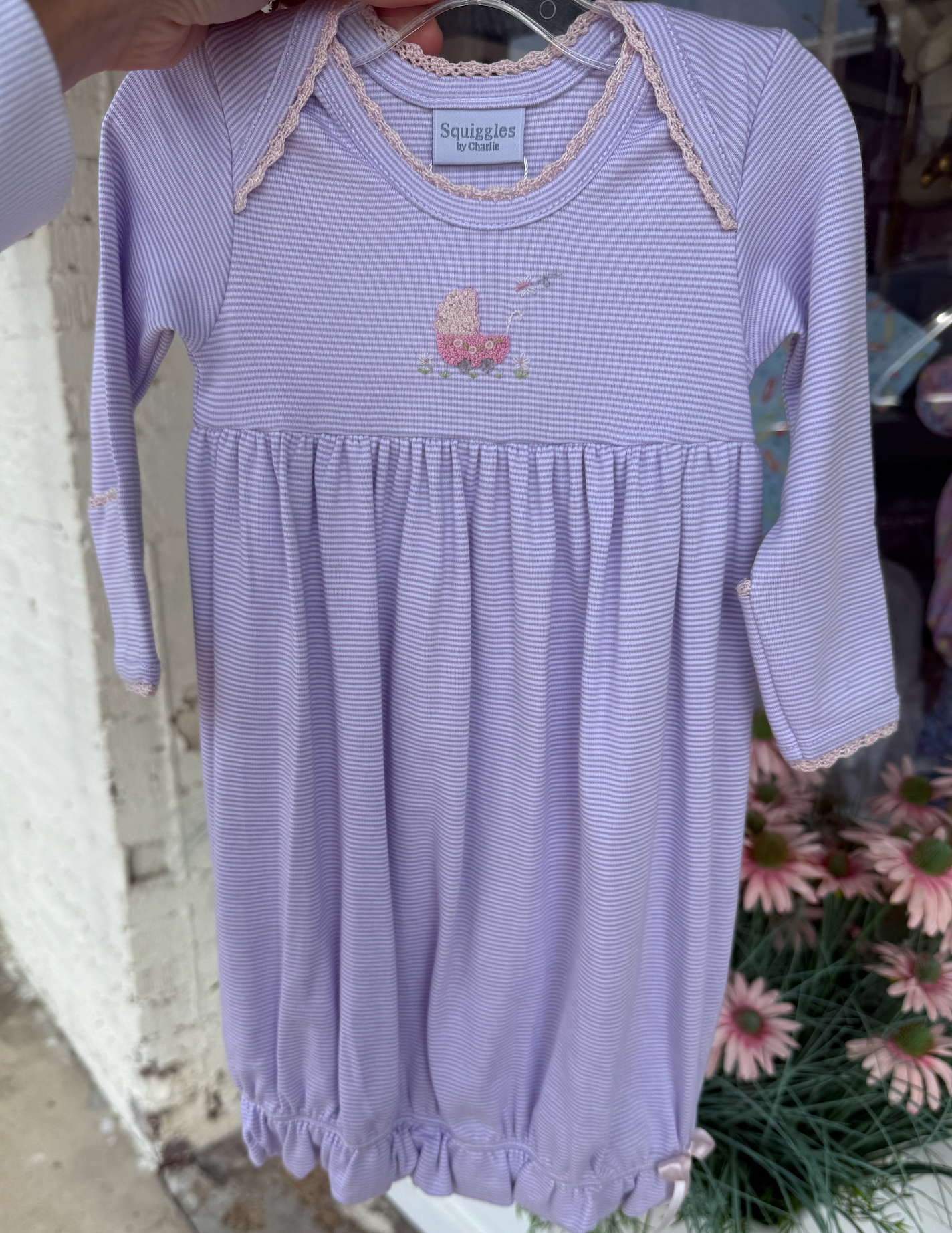 Squiggles- Baby Carriage Gown in Purple