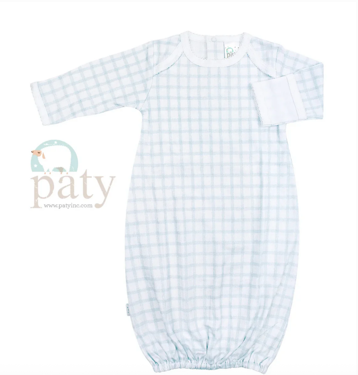 Blue Gingham Pima Cotton Gown