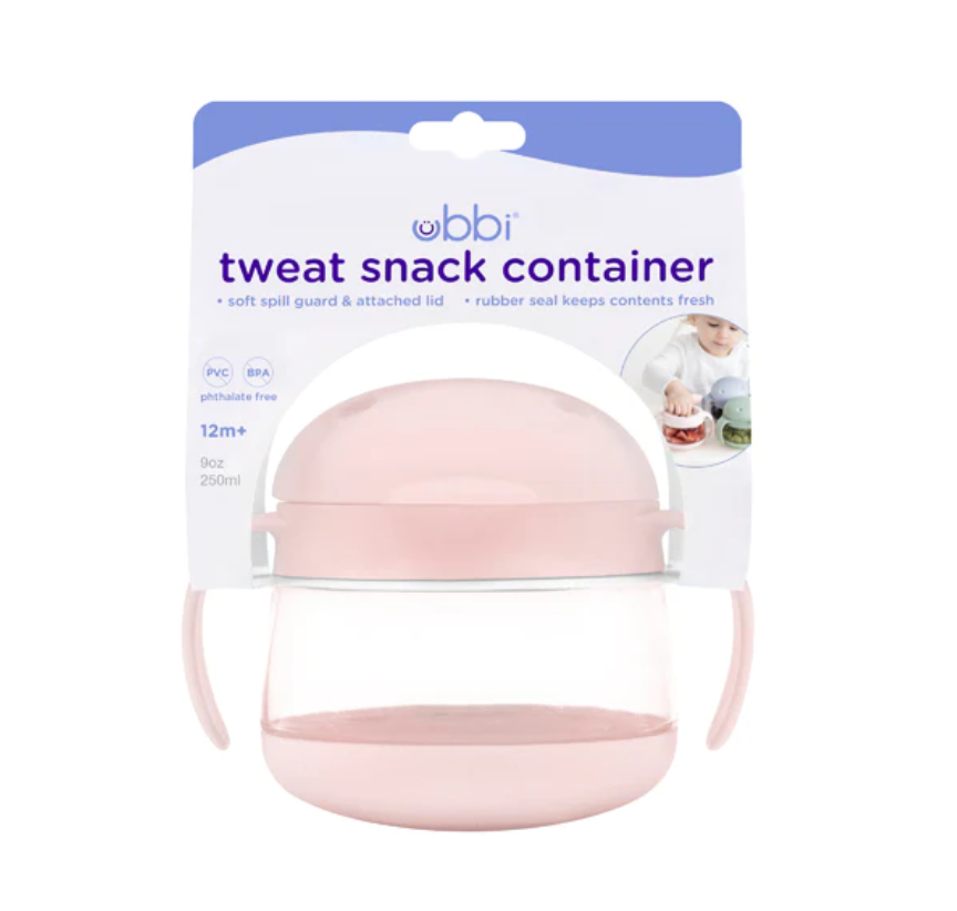 Ubbi Tweat No Spill Snack Container for Kids, BPA-Free, Toddler Snack  Container, Sage & Pink