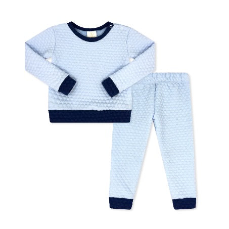 Quilted Sweatsuit in Windy Blue