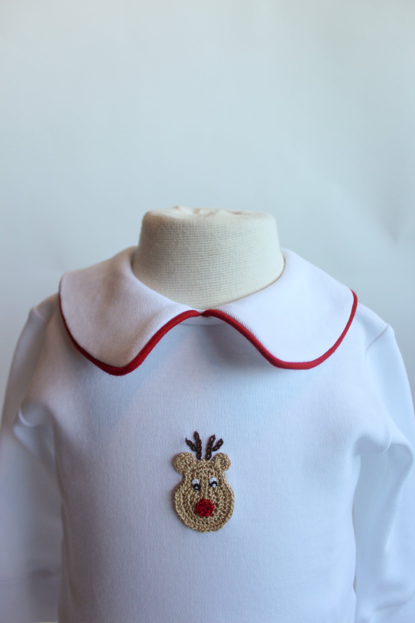 Boys Crochet Rudolph Head Shirt