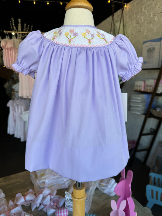 LuLu BeBe - Smocked Lavender Tulip Dress