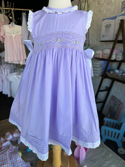 LuLu BeBe - Smocked Lavender Dress with Ribbon