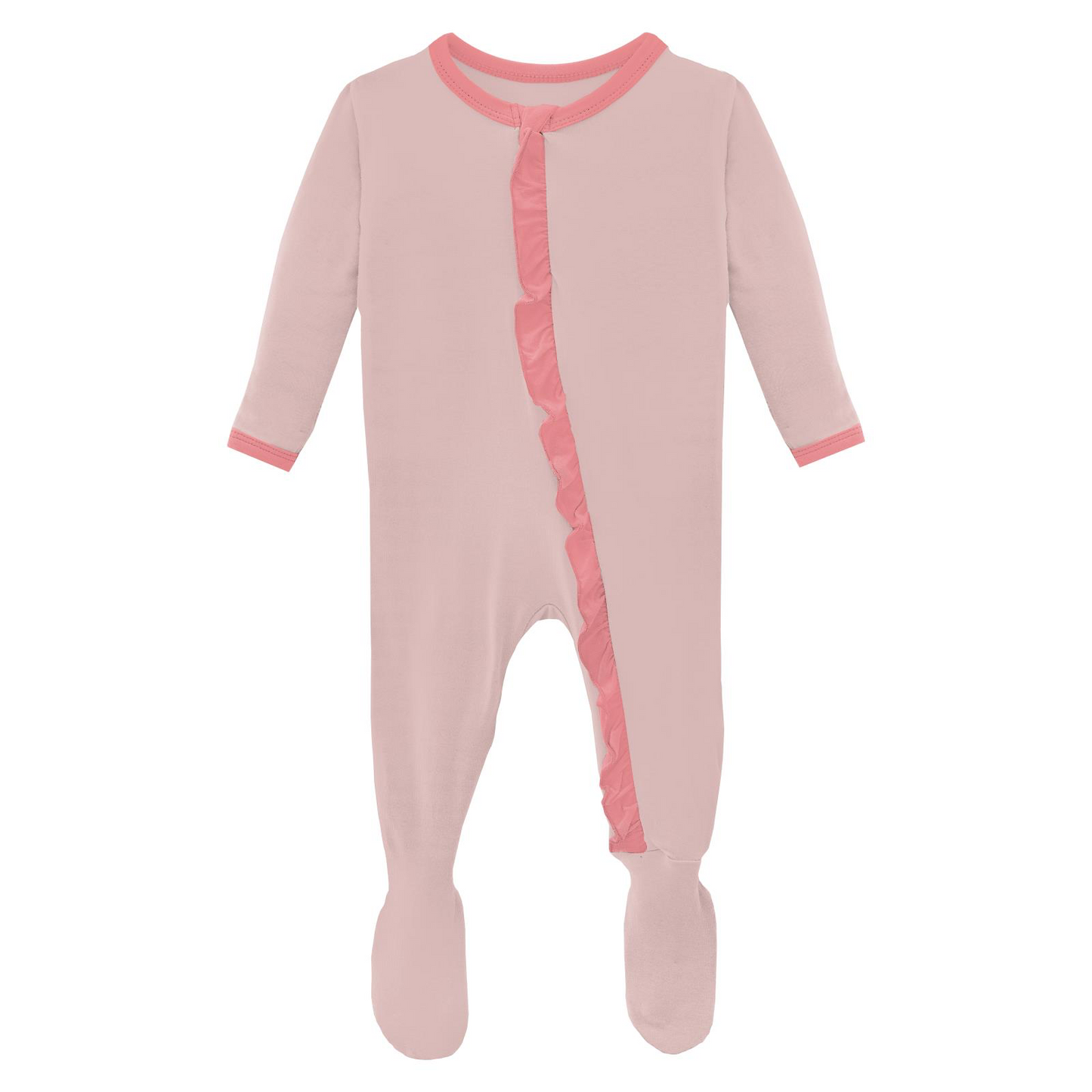 Kickee Pants Footie in Baby Rose with Strawberry