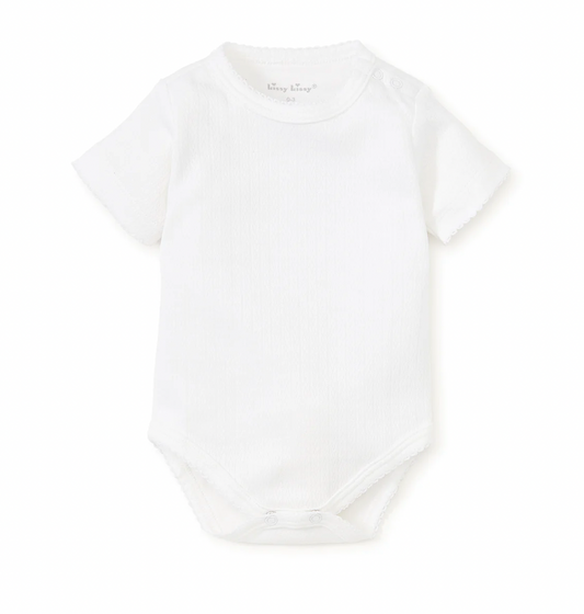 Kissy Kissy White Pointelle Short Sleeve Bodysuit