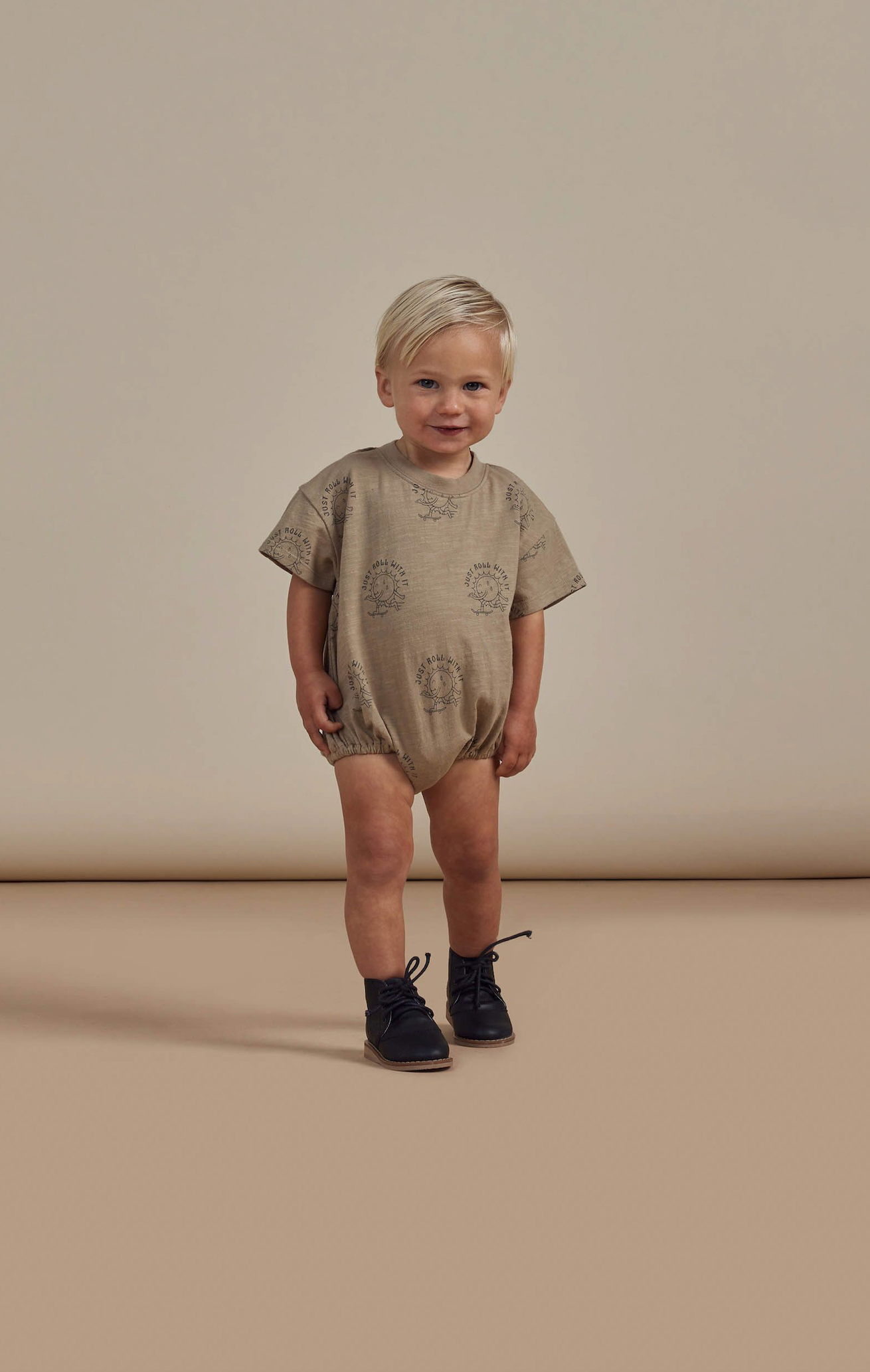 Rylee + Cru Relaxed Short Sleeve Bubble Romper - Just Roll With It