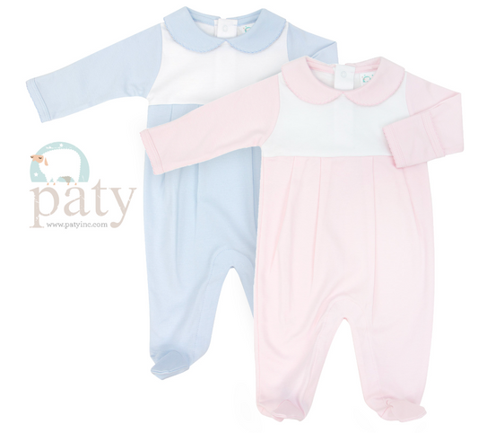 Paty Pima Colorblock Footie in Pink