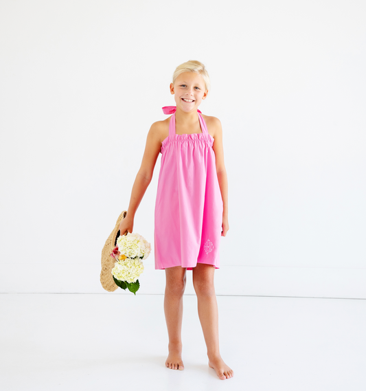 TBBC Libby Bess Halter Dress in Hamptons Hot Pink