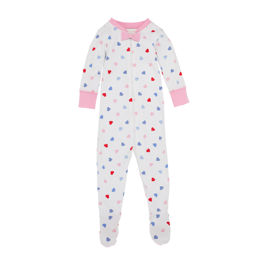 TBBC Noelle`s Night Night Footed - Happy Hearts/Pier Party Pink