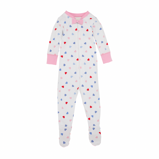 TBBC Noelle`s Night Night Footed - Happy Hearts/Pier Party Pink