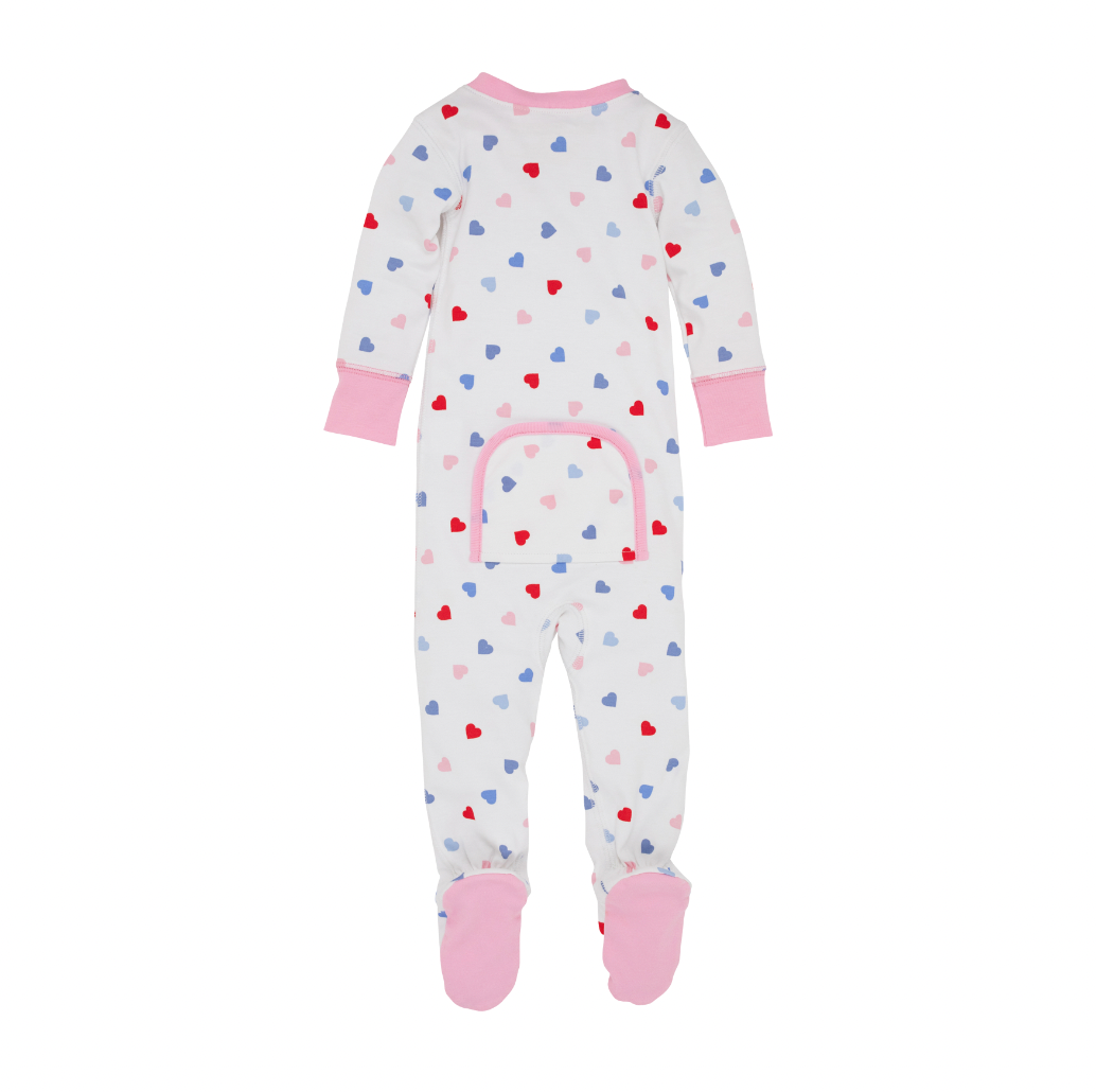 TBBC Noelle`s Night Night Footed - Happy Hearts/Pier Party Pink