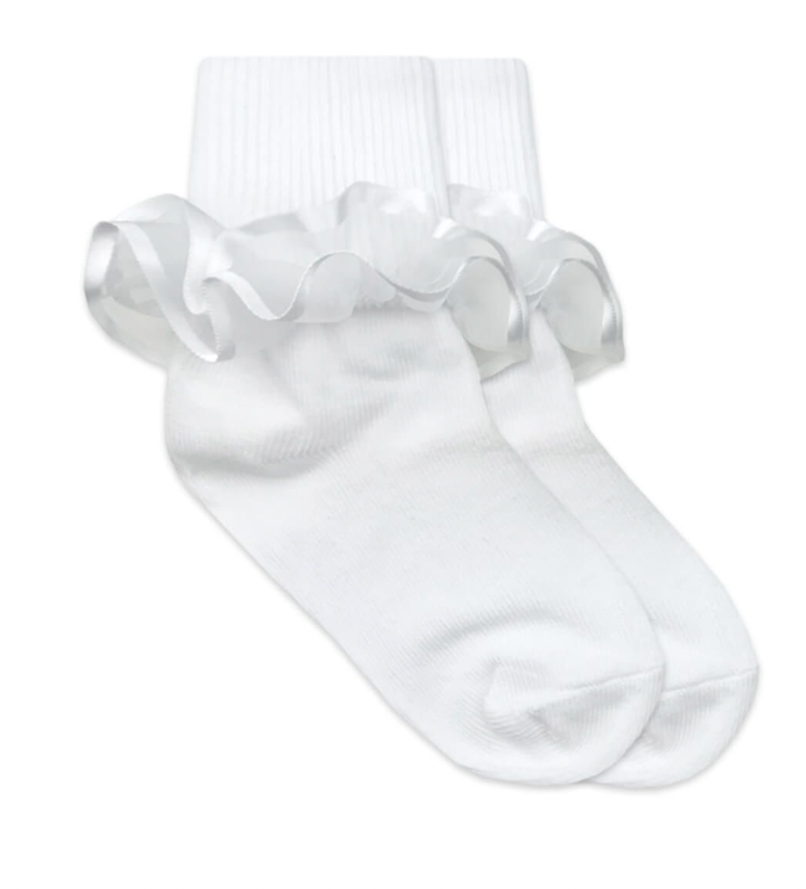 Jefferies Socks Frilly Ruffle - White
