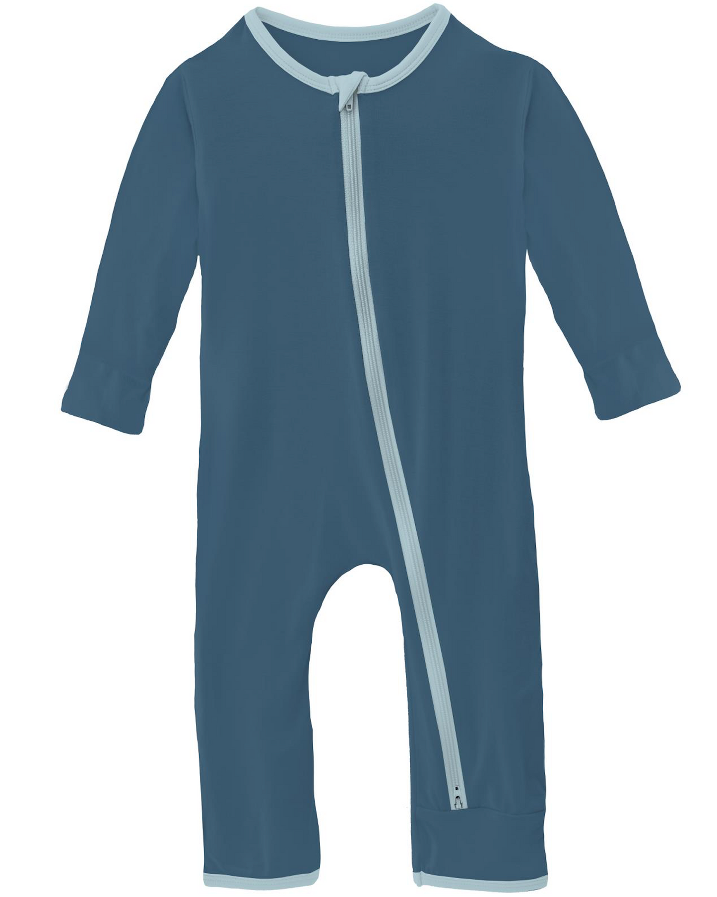 Kickee Pants Coverall in Deep Sea with Spring Sky
