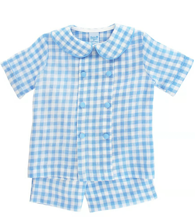 Bailey Boys Sky Linen Short Set