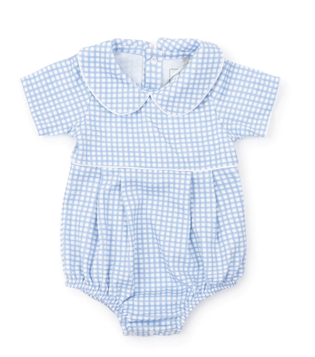 Lila + Hayes Palmer Bubble in Light Blue Box Plaid