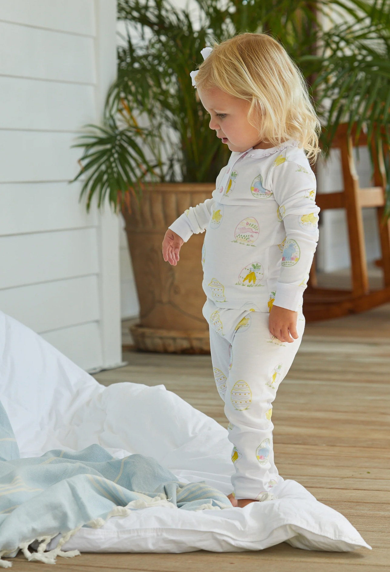 Little English- Printed Jammies in Easter Eggs for Girls
