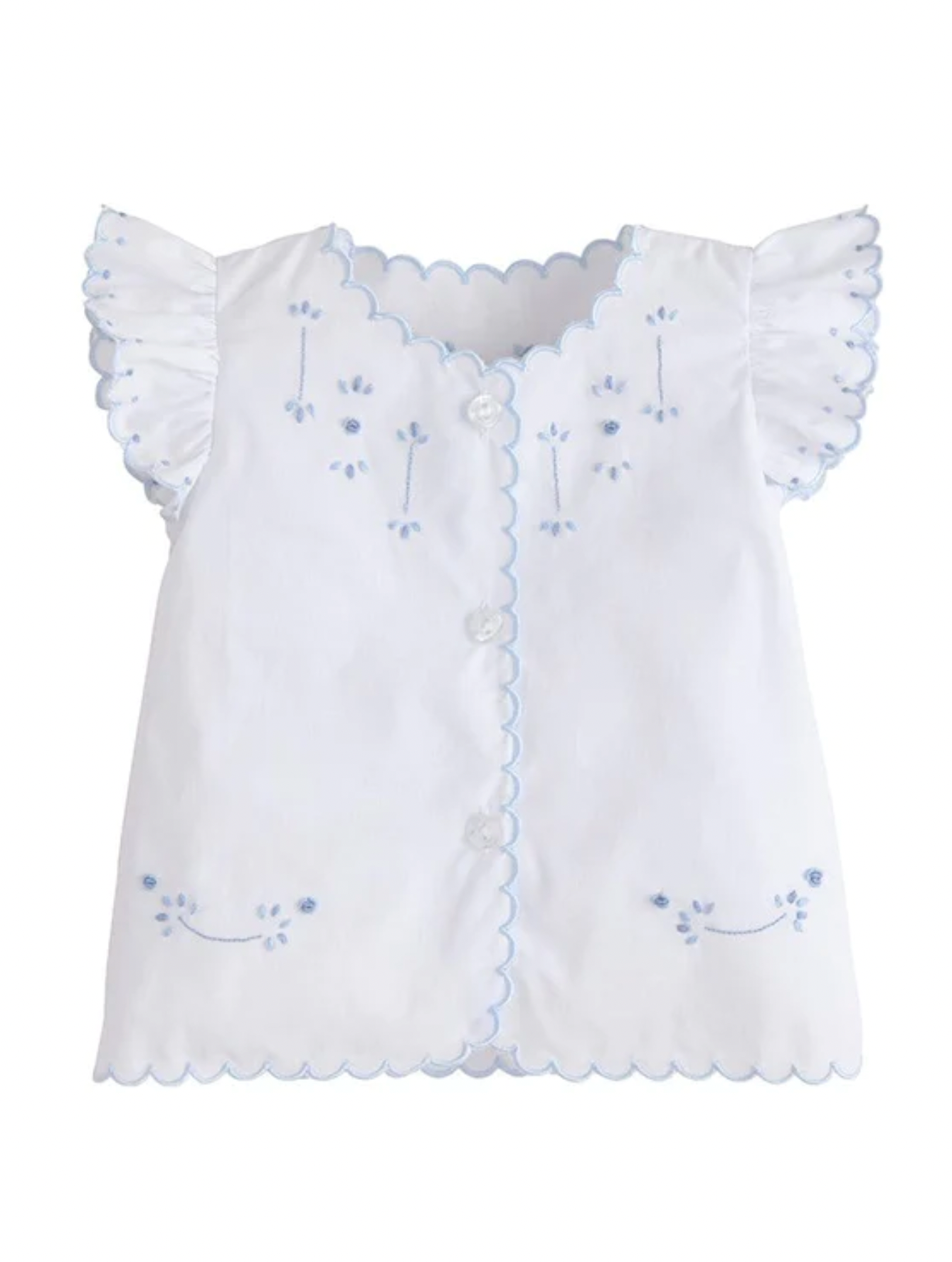 Little English Tea Blouse and Bow Bloomer Set in Blue