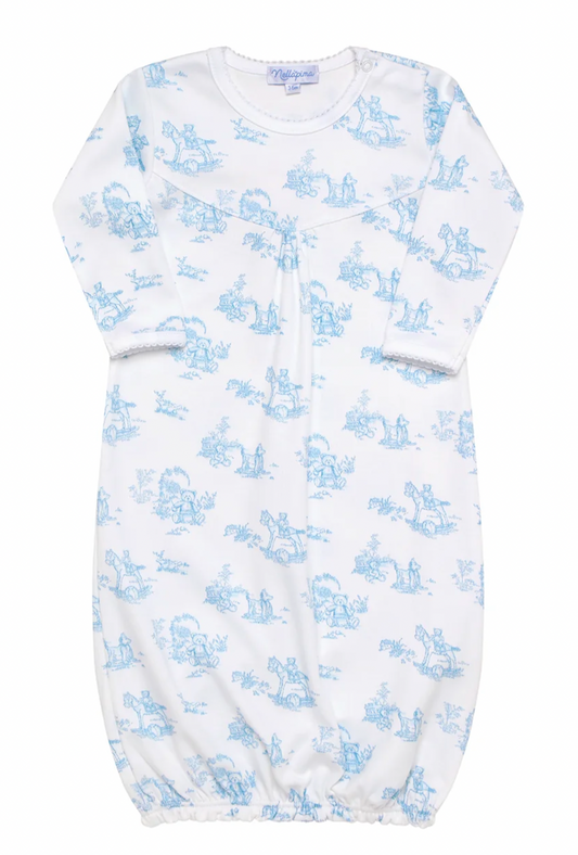 Nellapima Blue Toile Baby Gown