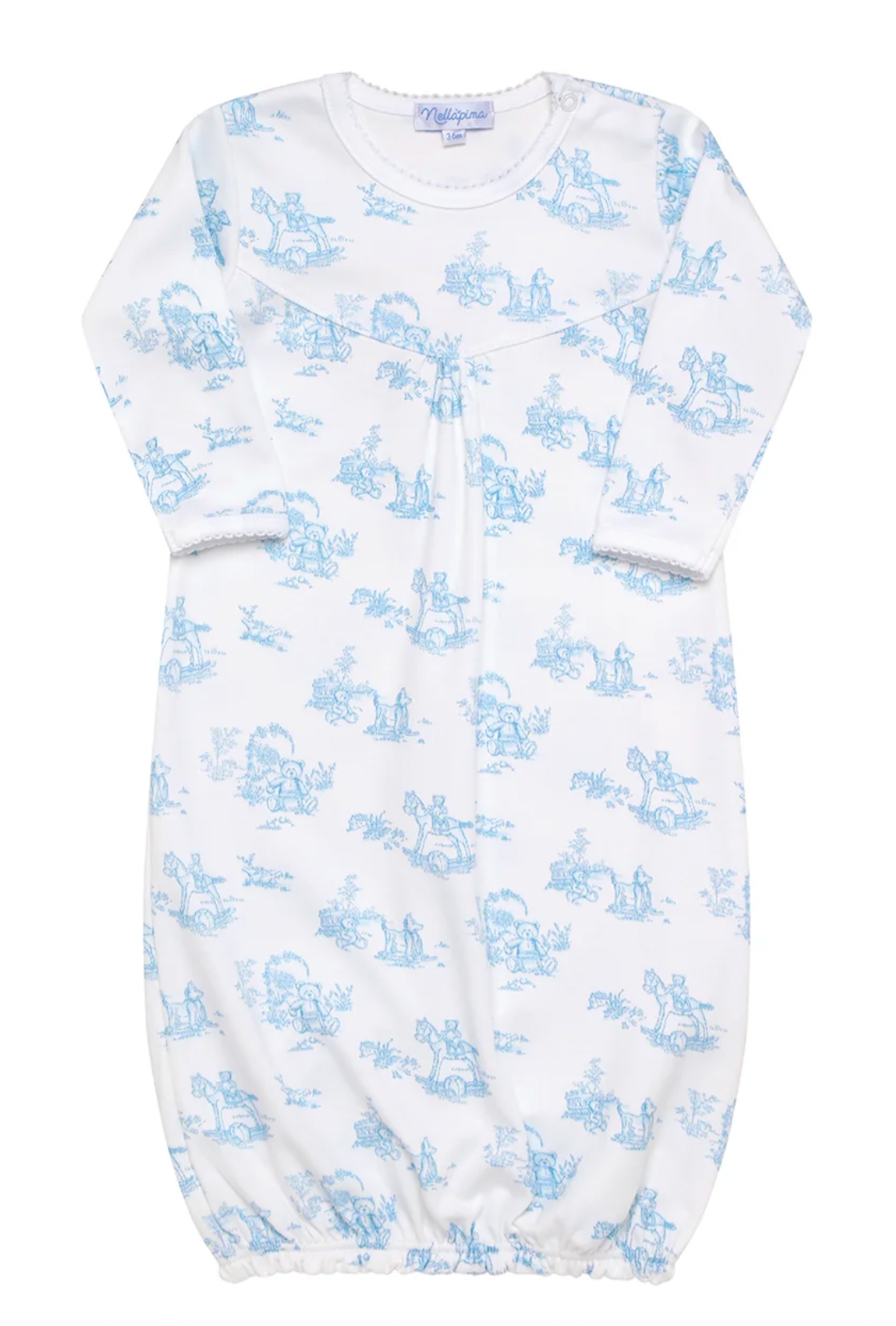 Nellapima Blue Toile Baby Gown
