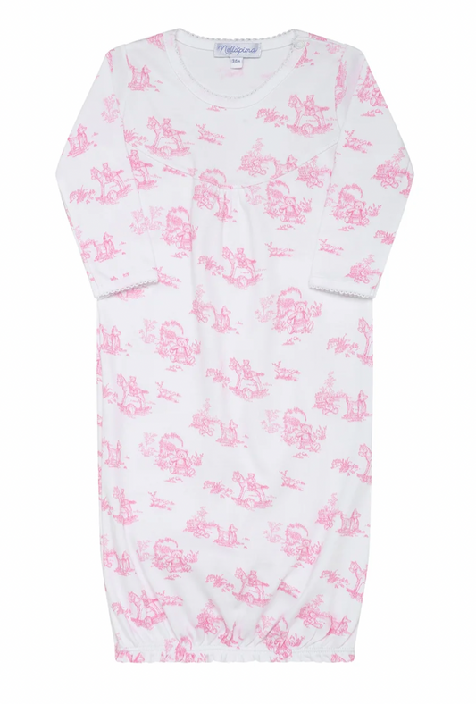 Nellapima Pink Toile Baby Gown