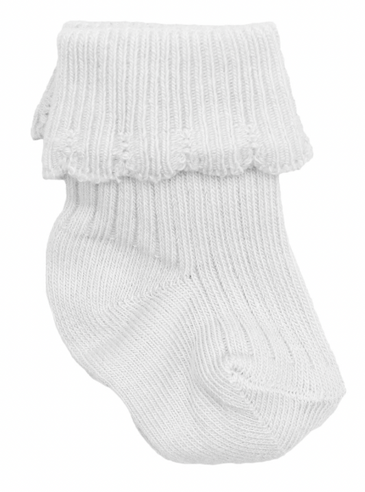 Carlomagno Folded Cuff Newborn Scottish Yarn Socks