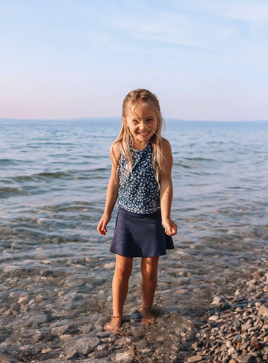 YogaBaby Pink Navy Tennis Skirt