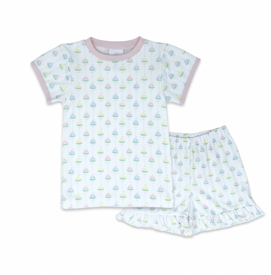 Lily Short Set- Seaside Sailboats