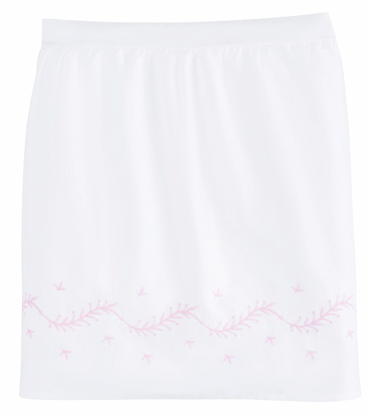 Embroidered Crib Skirt - Blush