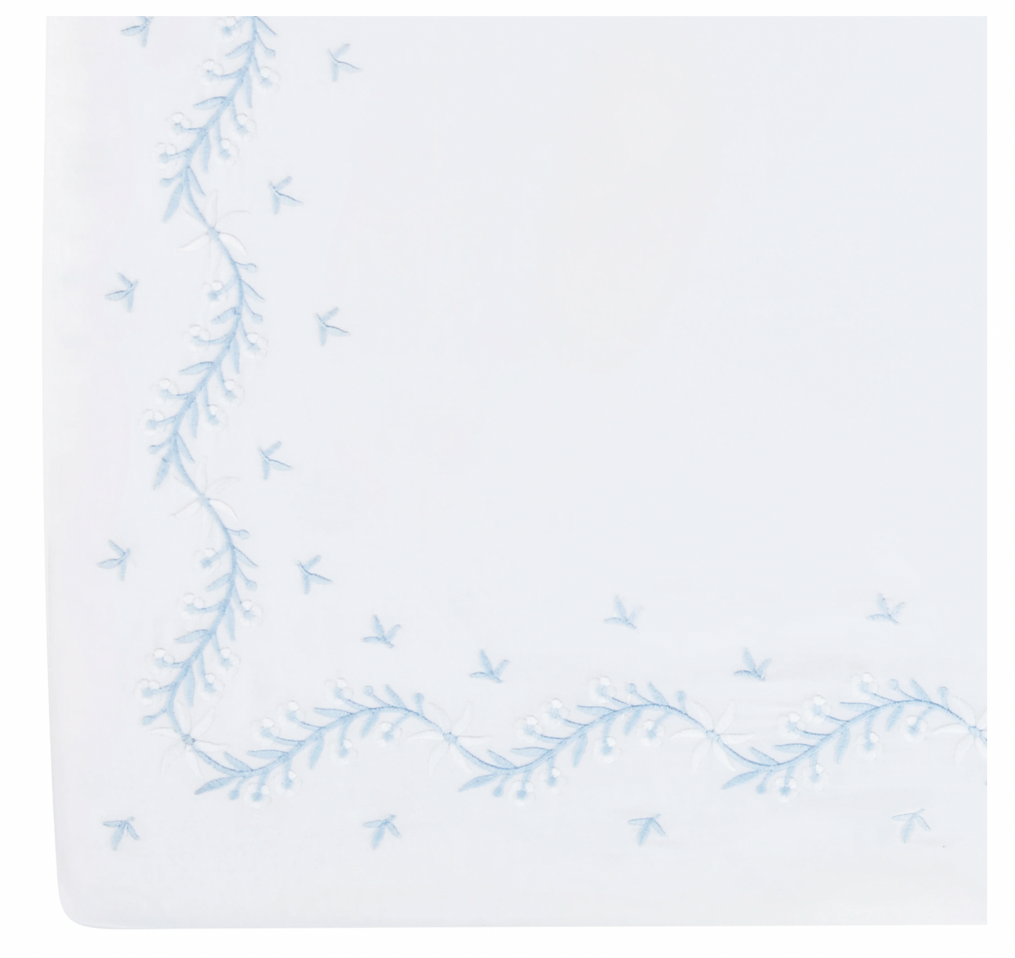 Little English- Embroidered Crib Sheet - Sky