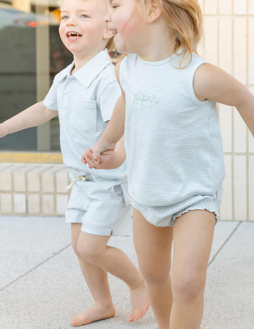 Eleanor Top in Light Blue/White Stripe