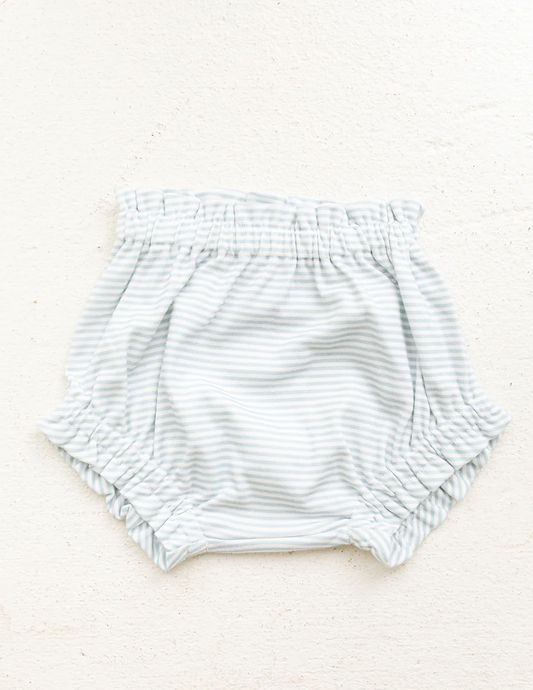 Amelia Ruffle Bloomer in Light Blue/White Stripe