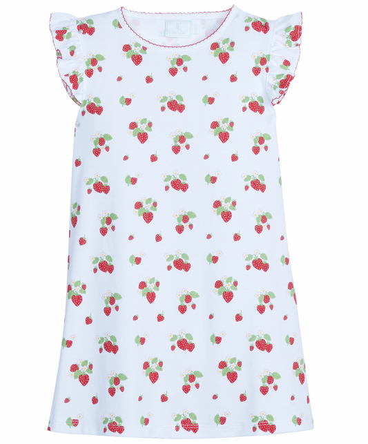 Angel Sleeve Dress in Strawberries