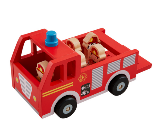 Firetruck Wood Vehicle Set