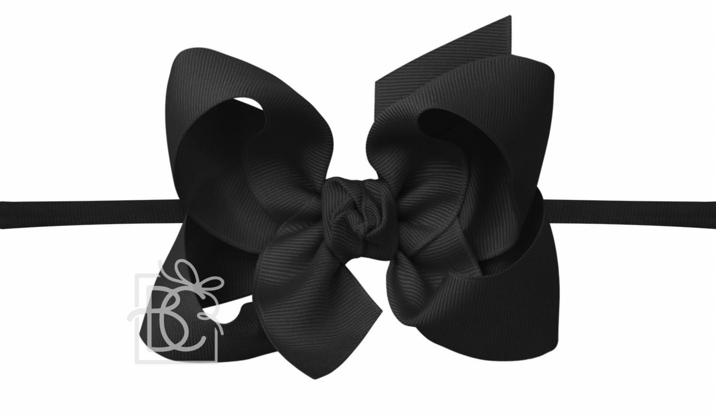 Pantyhose Headband With Signature Grosgrain Bow - LARGE