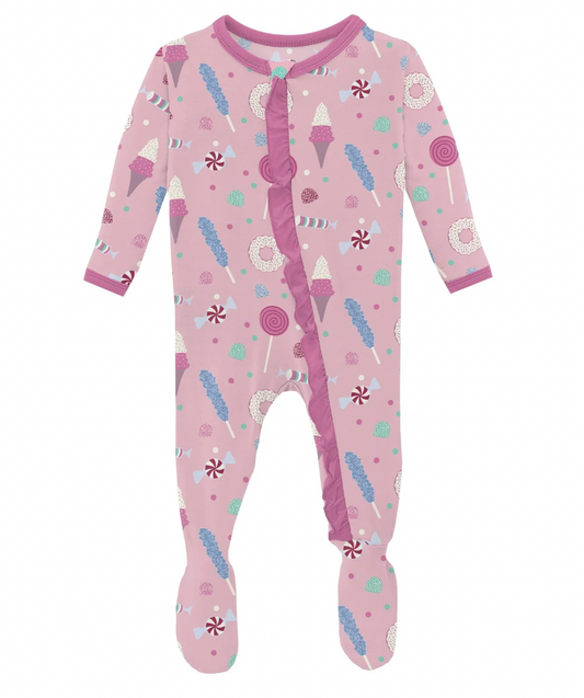 Print Classic Footie with 2-Way Zipper in Cake Pop Candy Dreams