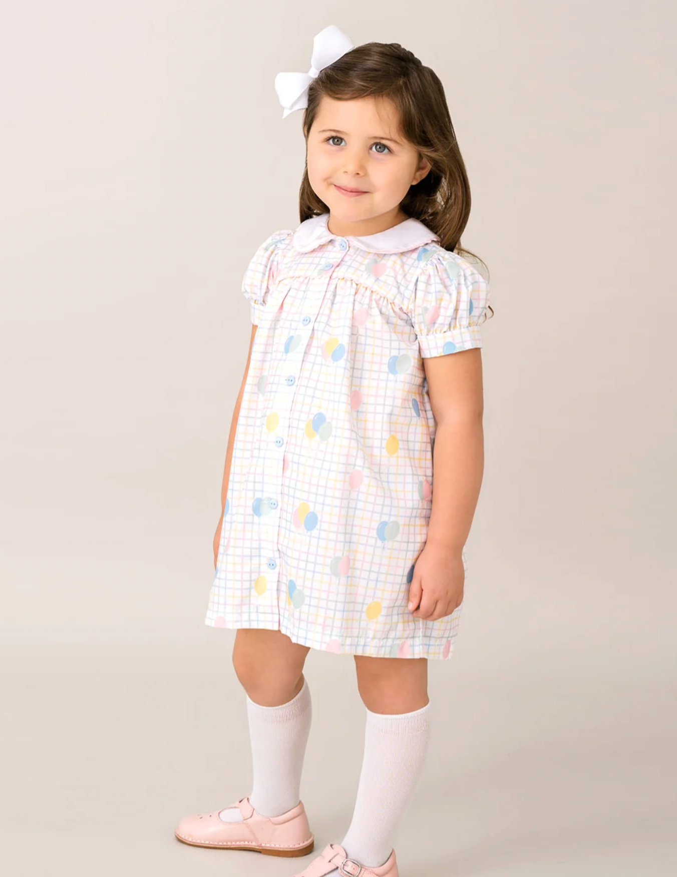 Breccan Dress in Party Time Balloon Plaid