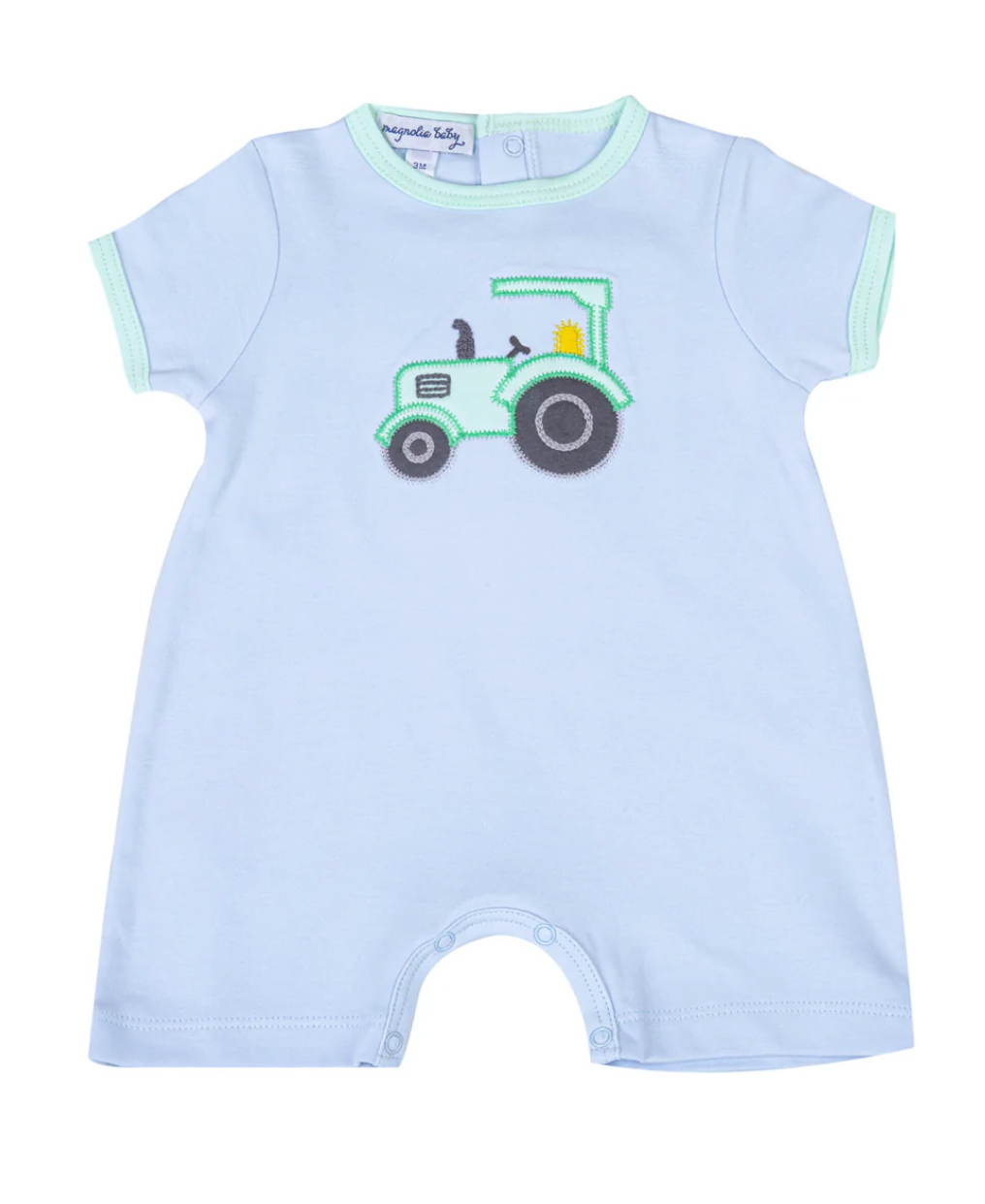 Magnolia Baby Tractor Time Short Playsuit - Blue